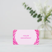 Ontwerp je eigen roze glitter Visitekaartje (Staand voorkant)