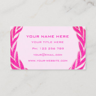 Ontwerp je eigen roze glitter Visitekaartje