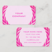 Ontwerp je eigen roze glitter Visitekaartje (Voorkant / Achterkant)