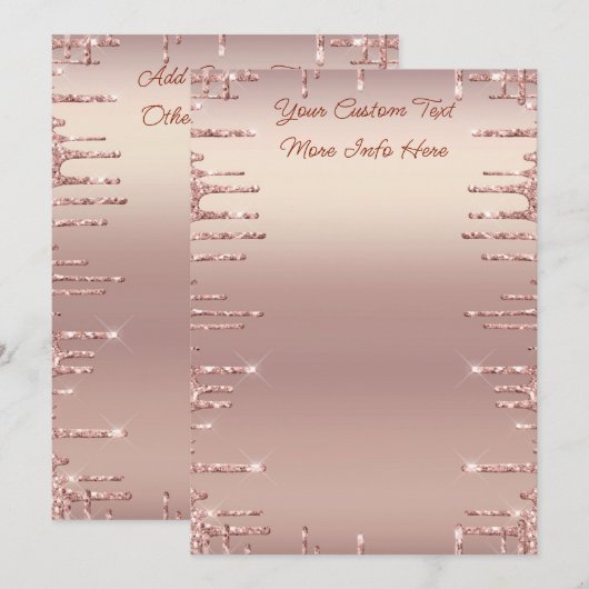 Ontwerp Je Eigen Roze Gouden Glitter Menu's Voorbe (Voorkant / Achterkant)