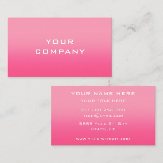 Ontwerp je eigen roze visitekaartje (Voorkant / Achterkant)