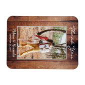 Ontwerp je eigen rustieke foto Dank je wel Bruilof Magneet (Horizontaal)