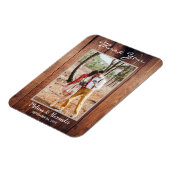 Ontwerp je eigen rustieke foto Dank je wel Bruilof Magneet (Linkerzijde)