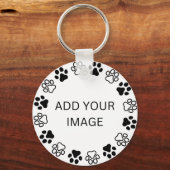 Ontwerp je eigen sleutelhanger Hond Pootafdruk Fra (Voorkant)