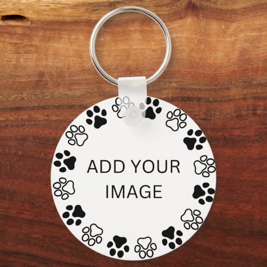 Ontwerp je eigen sleutelhanger Hond Pootafdruk Fra (Voorkant)