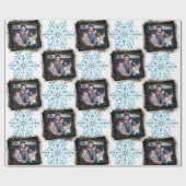 Ontwerp Je Eigen Sneeuwvlok Luipaard Familie Foto Cadeaupapier (Vlak)