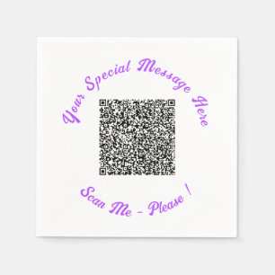 Ontwerp Je Eigen Tekst en QR Code Servetten Sjablo