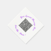 Ontwerp Je Eigen Tekst en QR Code Servetten Sjablo (Hoek)