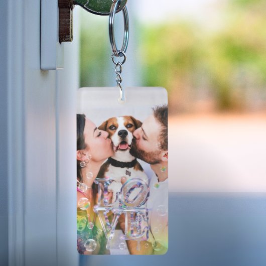 Ontwerp je eigen unieke leuke fotobel sleutelhanger