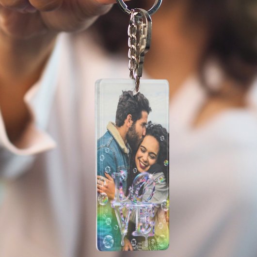 Ontwerp je eigen unieke leuke fotobel sleutelhanger