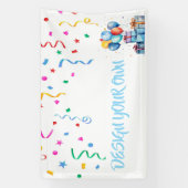 Ontwerp je eigen verjaardag spandoek (Verticaal)