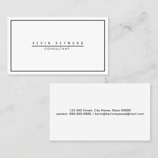 Ontwerp je eigen White & Plain Professional Visitekaartje (Voorkant / Achterkant)