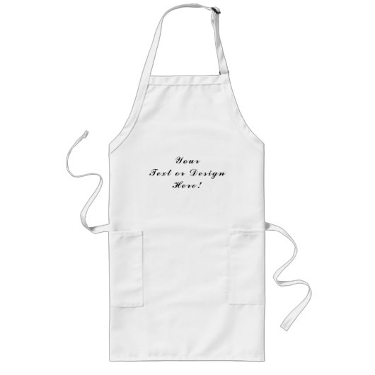 Ontwerp je eigen witte Schort - lang formaat (Voorkant)