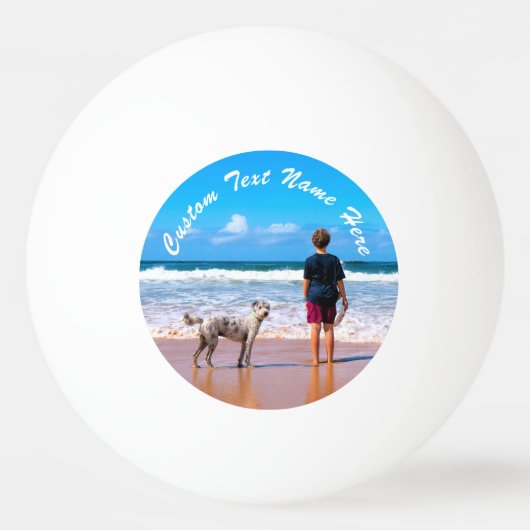 Ontwerp je foto pingpongbal cadeau aangepaste teks (Voorkant)