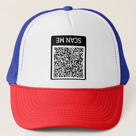 Ontwerp Je Grappige QR-code Hoed Voorbeeld Trucker Pet (Voorkant)