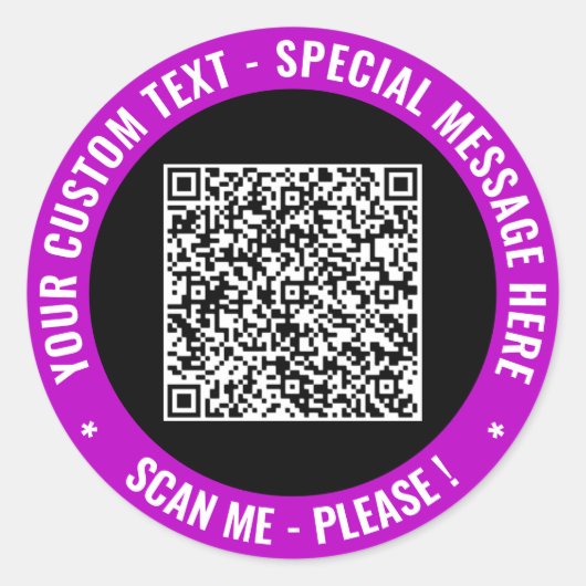 Ontwerp je QR-code aangepaste tekst en kleursticke Ronde Sticker (Voorkant)