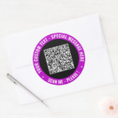 Ontwerp je QR-code aangepaste tekst en kleursticke Ronde Sticker (Envelop)
