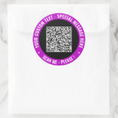 Ontwerp je QR-code aangepaste tekst en kleursticke Ronde Sticker (Tas)
