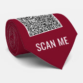 Ontwerp je QR-code Aangepaste tekst halsband voorb Stropdas (Opgerold)