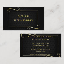 Ontwerp jezelf Zwart Goud Visitekaartje voorbeeld