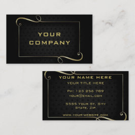 Ontwerp jezelf Zwart Goud Visitekaartje voorbeeld