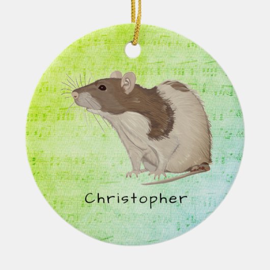 Ontwerp Jouw naam Rat. toevoegen Keramisch Ornament (Voorkant)