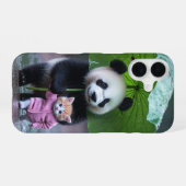 Ontwerp kat en panda iPhone 16 hoesje (Achterkant horizontaal)