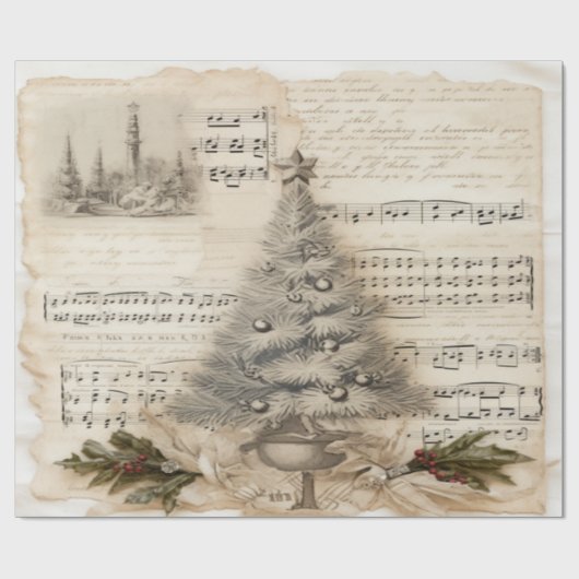  Ontwerp Kerst Musical Wrapping Paper Cadeaupapier (Vlak)