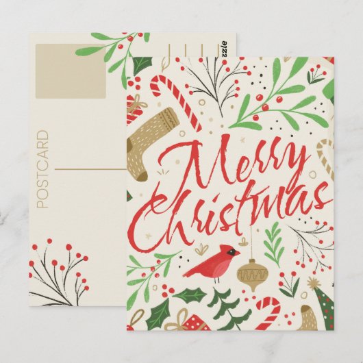 Ontwerp kerstBriefkaart Briefkaart (Voorkant / Achterkant)