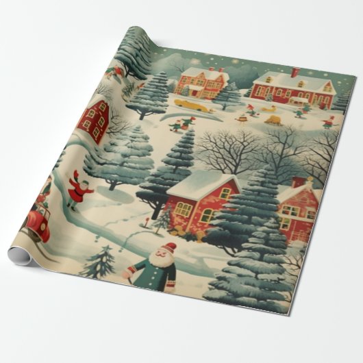  ontwerp kerstinpakpapier cadeaupapier (Uitgerold)