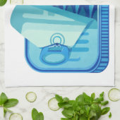 Ontwerp keukenhanddoek met pilchards (Gevouwen)