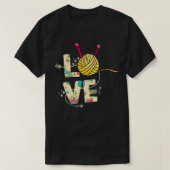 Ontwerp Knitter Crochet Love Knit en Croc T-shirt (Design voorkant)