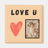 Ontwerp LOVE U Core met aanpasbare foto Magneet (Voorkant)