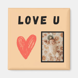 Ontwerp LOVE U Core met aanpasbare foto Magneet