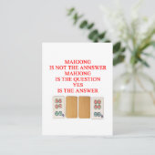 ontwerp mahjong speler briefkaart (Staand voorkant)