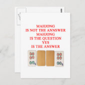 ontwerp mahjong speler briefkaart (Voorkant / Achterkant)