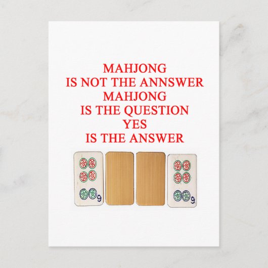 ontwerp mahjong speler briefkaart (Voorkant)