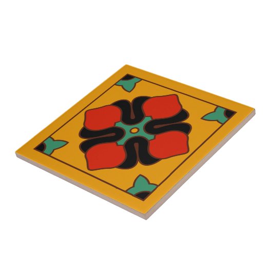  ontwerp Malibu Potteries uit de jaren 20 Tegeltje (Zijkant)