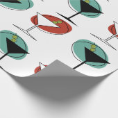 Ontwerp martini-glaspatroon met stijl van 1950 cadeaupapier (Hoek)