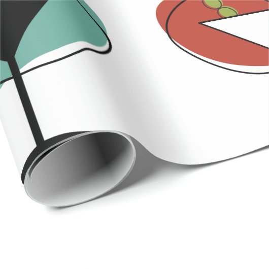 Ontwerp martini-glaspatroon met stijl van 1950 cadeaupapier (Rol Hoek)