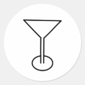 ONTWERP MARTINI GLASS RONDE STICKER (Voorkant)