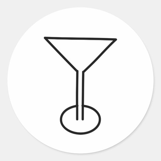 ONTWERP MARTINI GLASS RONDE STICKER (Voorkant)