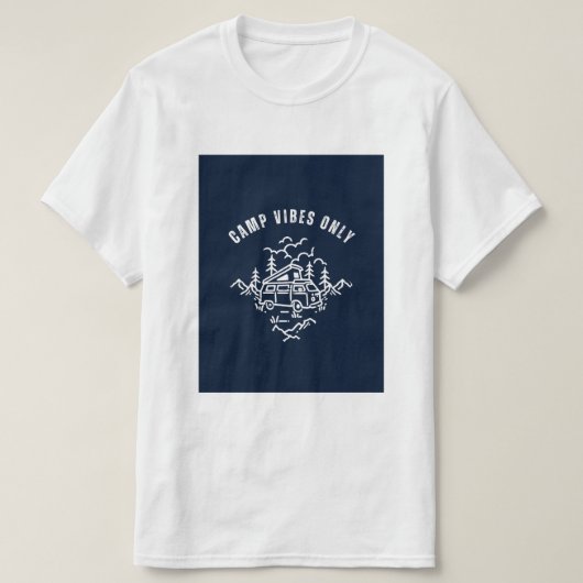 Ontwerp met alleen kampeer-sfeer. t-shirt (Design voorkant)