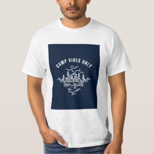 Ontwerp met alleen kampeer-sfeer. t-shirt