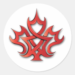 Ontwerp met aple Leaf Ronde Sticker
