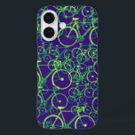 Ontwerp met biefvormig patroon iPhone 16 hoesje<br><div class="desc">Veel fietsen in blauwe en groene kleuren voor fietsenliefhebbers</div>