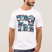 Ontwerp met blauwe bogen 007 t-shirt (Voorkant)