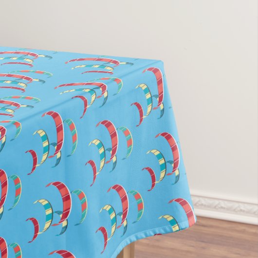 Ontwerp met blauwe kite surfers tafelkleed (Voorbeeld)