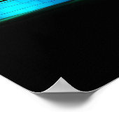 Ontwerp met blauwe piramides poster (Hoek)