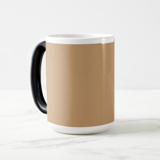 Ontwerp met een bruine achtergrond en witte rand magische mok (Voorkant links)